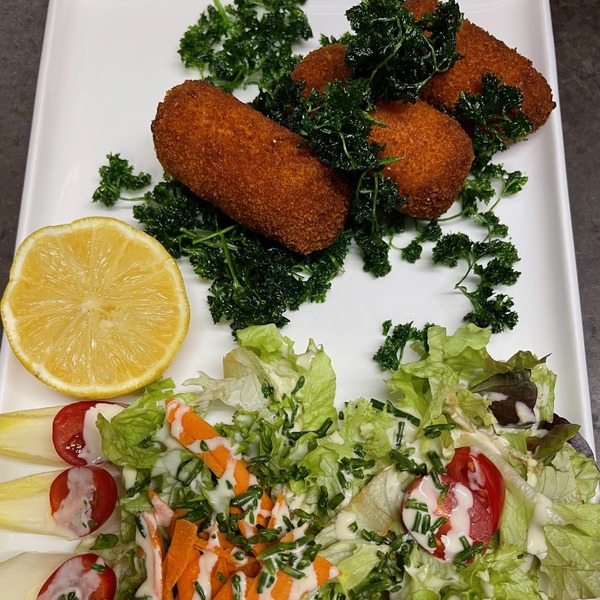 Trio garnaalkroket met salade